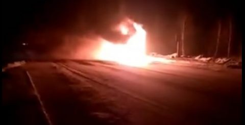 На Волині загорівся заповнений автобус сполученням Київ-Варшава(Відео)